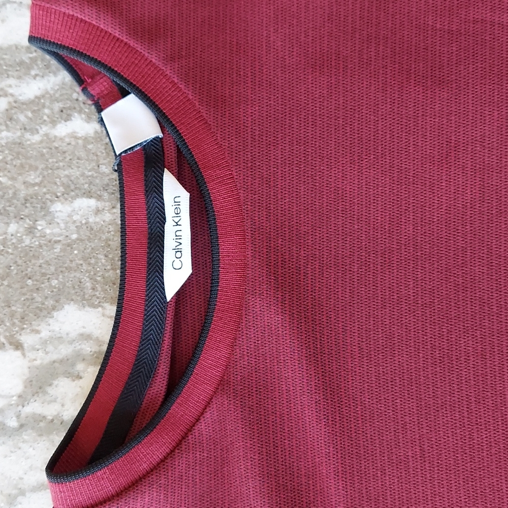 Calvin Klein Long Sleeve Tipped Collar Knit T-Shirt - Picture 4 of 5